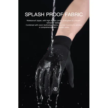 Waterafstotend- en winddichte Handschoenen Premium - Touchscreen - Zwart -M 5