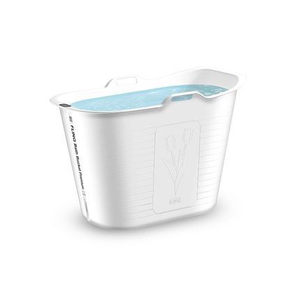 FlinQ Bath Bucket Premium - Badkuip - Zitbad - Thermometer - 165L - Wit
