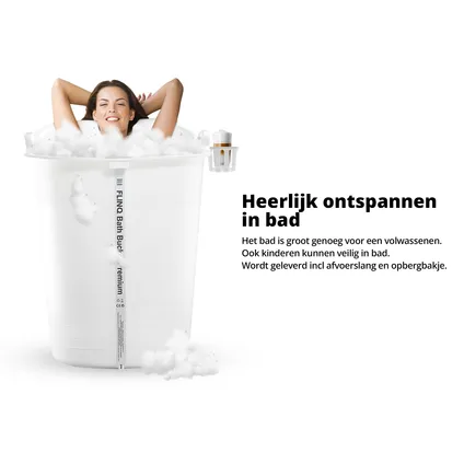 FlinQ Bath Bucket Premium - Badkuip - Zitbad - Thermometer - 165L - Wit 3