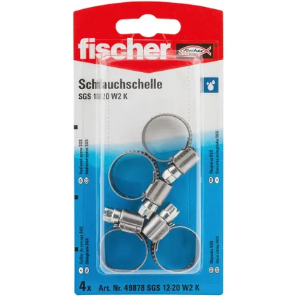 Collier de serrage Fischer en acier inoxydable - Ø 12 à 20 mm - W2 - 4 pièces 4
