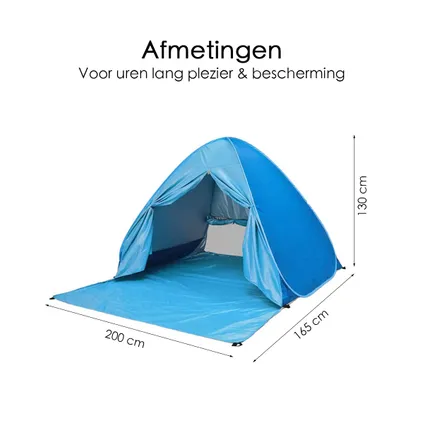 Flokoo - Pop-up Tent - Strandtent - Opvouwbaar - Blauw 2