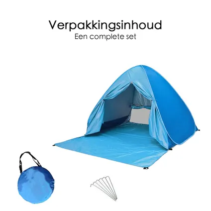 Flokoo - Pop-up Tent - Strandtent - Opvouwbaar - Blauw 6