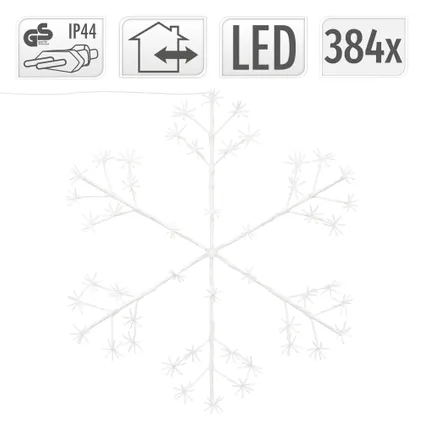 Flocon de neige 384 LEDs chaîne lumineuse blanc chaud déco intérieur/extérieur 5