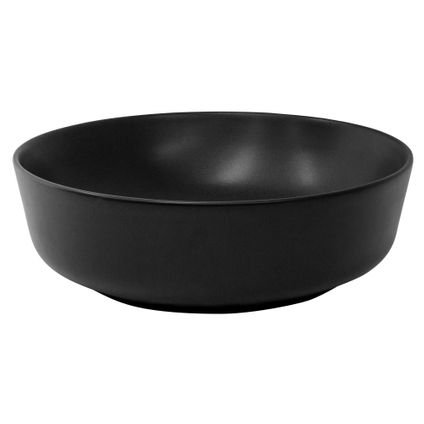 ML-Design Keramische wastafel in mat zwart Ø 415 x 135 mm, ronde opzetwastafel