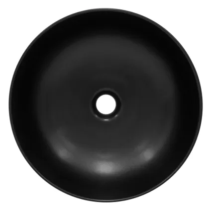 ML-Design Keramische wastafel in mat zwart Ø 415 x 135 mm, ronde opzetwastafel 3