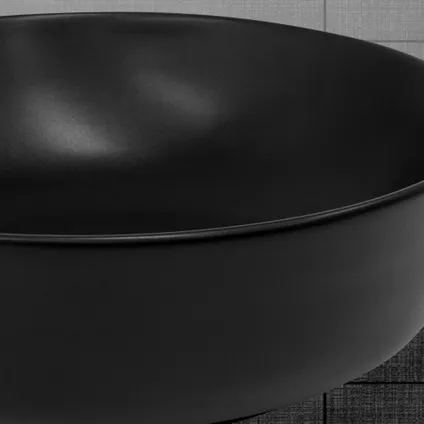 ML-Design Keramische wastafel in mat zwart Ø 415 x 135 mm, ronde opzetwastafel 7