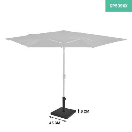 VONROC Parasolvoet Rosolina – Metalen parasolvoet met betonnen vulling - 45x45cm - 26 kg 2