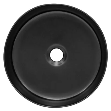 ML-Design Keramische wastafel in mat zwart Ø 360 x 120 mm met afvoer, ronde opbouwwastafel 4