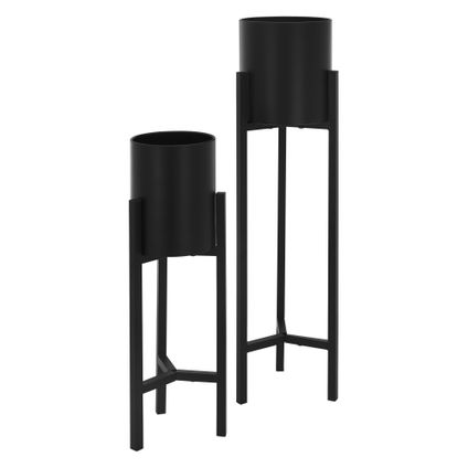 Porte-fleurs ML-Design set de 2, Noir, 18x18x56cm / 20x20x76cm , Moderne