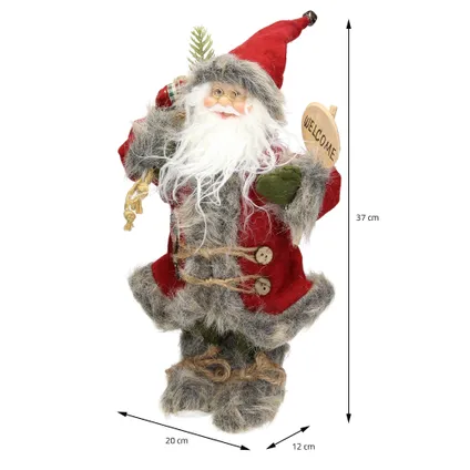 Père Noël Décoration Figure ECD Germany, 37 cm de haut, veste rouge/grise, pantalon vert 8