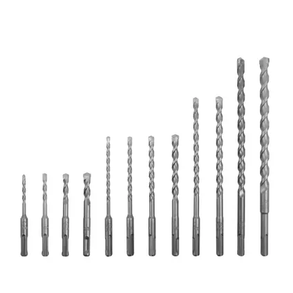 Ensemble de forets et burins SDS-Plus - 17 pièces - Universel - Coffret comprenant forets, ciseaux à pointes et bur 2