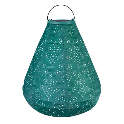 Lanterne solaire à LED Luna Cone – Éclairage de jardin solaire - 270x240mm – Cuivre vert - Fait-main - Luxueuse mat