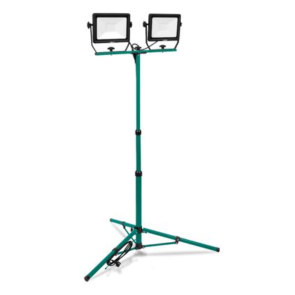 VONROC Led werklamp 2x 50W – 9500 lumen – In hoogte verstelbaar statief - Draai- en kantelbaar