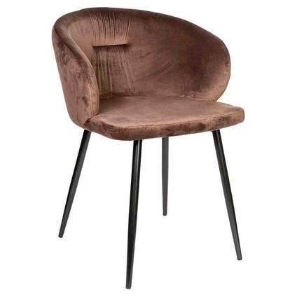 PTMD Déplacez les chaises en velours - 55 x 57 x 75 cm - Velvet / métal - marron