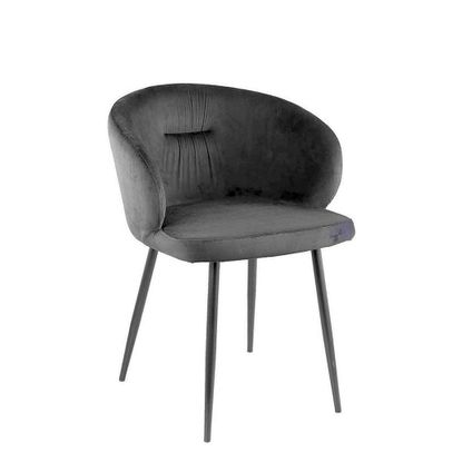 PTMD Déplacez les chaises en velours - 55 x 57 x 75 cm - Velvet / Metal - Gray