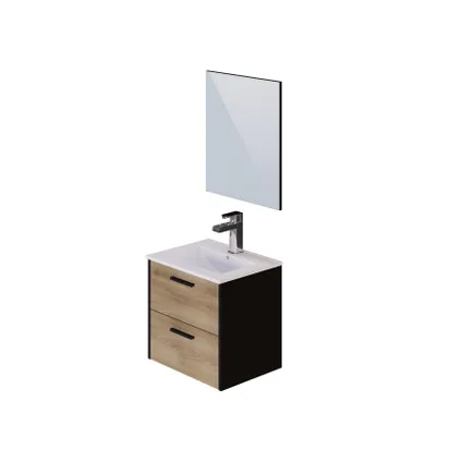 Ensemble de meuble salle de bains Tadel Anna avec meuble sous-vasque + colonne 60cm + miroir 3
