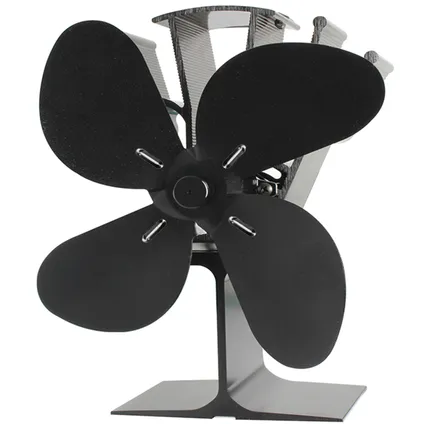 Pitt & Co.® Ventilateur de poêle pour poêle à bois Ventilateur de cheminée Noir 2