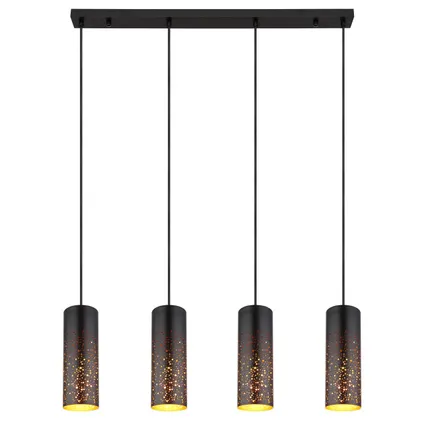 Globo Hanglamp Crocky metaal zwart 4x E27 4