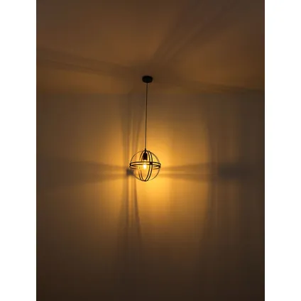Globo Hanglamp Tamara metaal zwart 1x E27 4