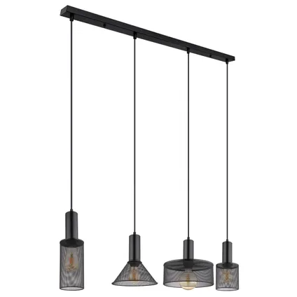 Globo Hanglamp Jedd metaal zwart 4x E27 4