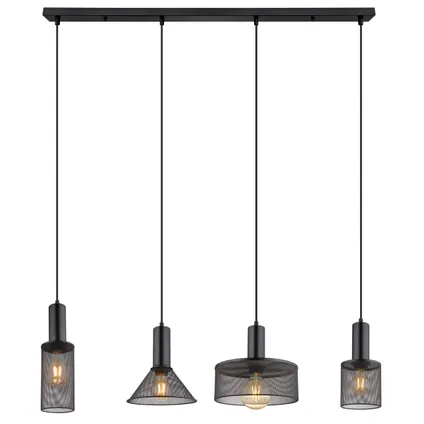 Globo Hanglamp Jedd metaal zwart 4x E27 5