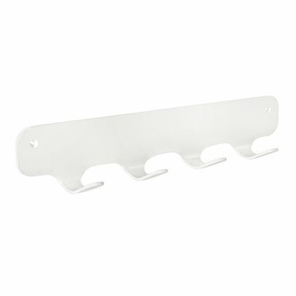 Gorillz Four Rounded Industrial Wall Coat Rack 4 crochets - Blanc