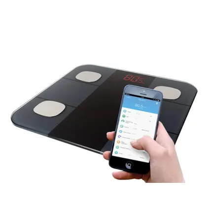 Perel Pèse-personne intelligent avec application Tuya Smart, max. 180 kg, numérique, Noir, 5