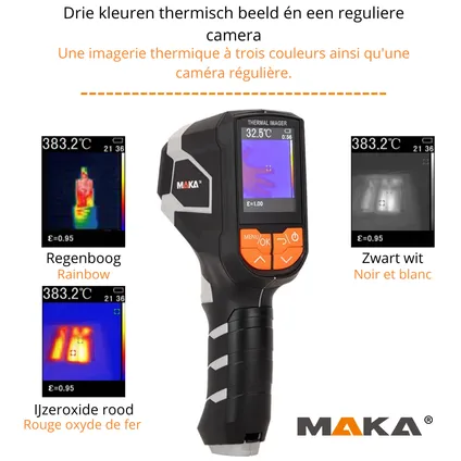 Caméra Thermique Numérique MAKA - -20-1000°C - Caméra Infrarouge - 32x32 IR-Pixels 3