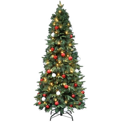 Sapin de Noël avec décorations Easy Set Up Tree® LED Avik Rouge 180 cm - 240 lumières