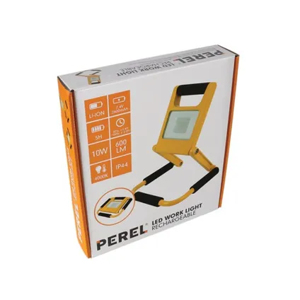 Perel Projecteur de chantier LED rechargeable, 10 W, 4000 K, IP44 10