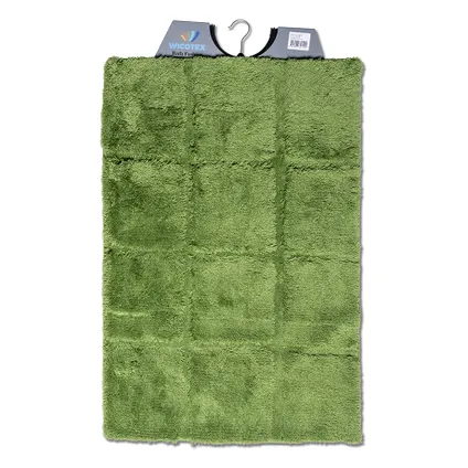 Wicotex - Badmat set met Toiletmat - WC mat met uitsparing ruit Groen - Antislip onderkant 2