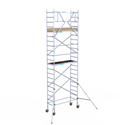Euroscaffold basic mobile scaffold - Echafaudage professionnel 75x190 cm - Hauteur de travail 7,2 M