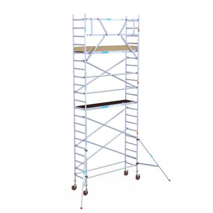 Euroscaffold basic mobile scaffold - Echafaudage professionnel 75x250 cm - Hauteur de travail 7,2 M