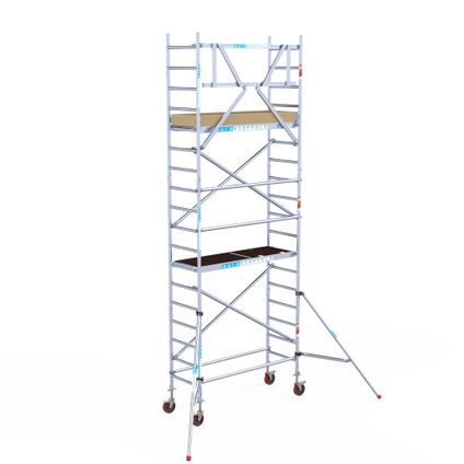 Euroscaffold basic mobile scaffold - Echafaudage professionnel 75x190 cm - Hauteur de travail 6,2 M