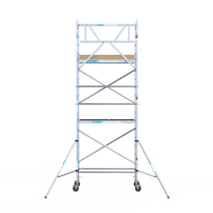 Euroscaffold basic mobile scaffold - Echafaudage professionnel 75x190 cm - Hauteur de travail 6,2 M 2