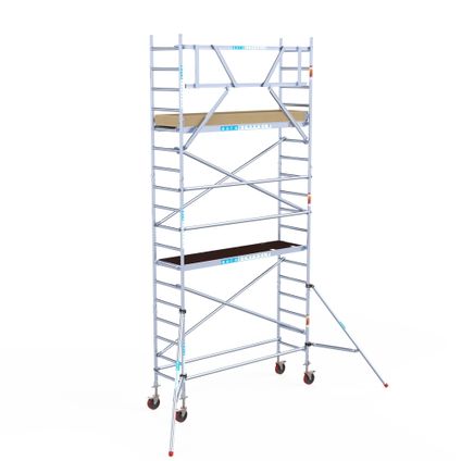 Euroscaffold basic mobile scaffold - Echafaudage professionnel 75x250 cm - Hauteur de travail 6,2 M