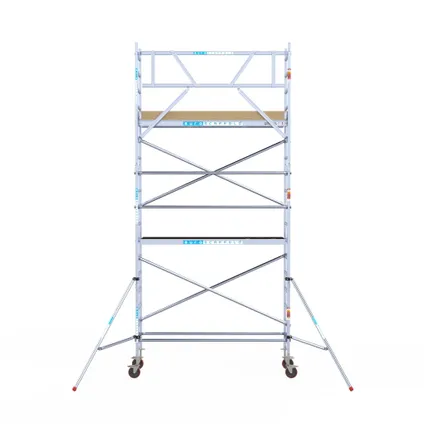 Euroscaffold basic mobile scaffold - Echafaudage professionnel 75x250 cm - Hauteur de travail 6,2 M 2