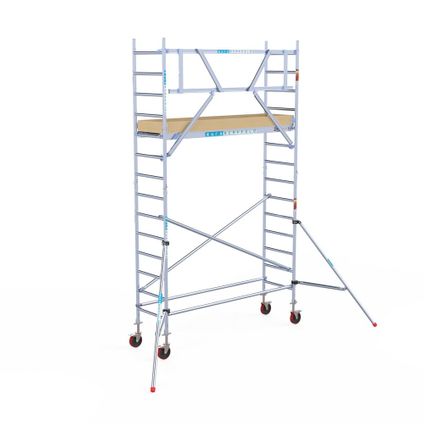 Euroscaffold basic mobile scaffold - Echafaudage professionnel 75x250 cm - Hauteur de travail 5,2 M