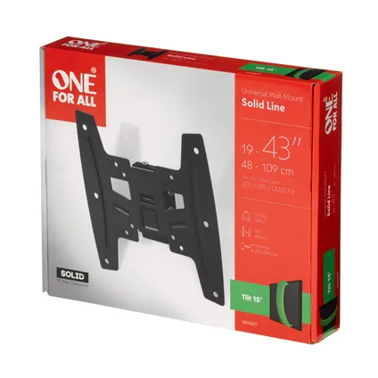Support Mural pour TV - One For All - Inclinaison Solide 15° - 19-43 pouces - 50kg - WM4221 2