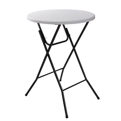 ERRO Table haute Ø80x110cm - blanc/gris