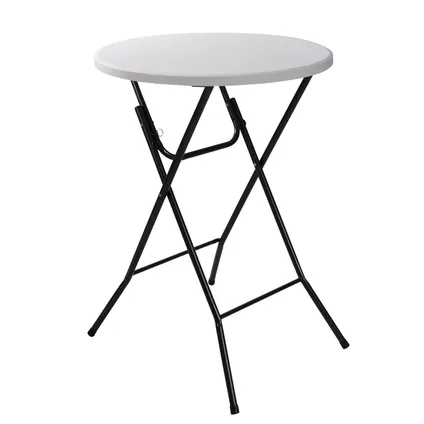ERRO Table haute Ø80x110cm - blanc/gris