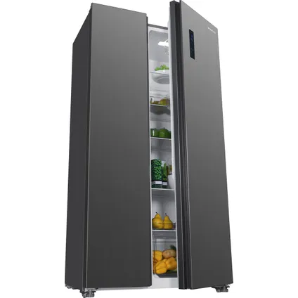 Wiggo WR-SBS18E(X) - Réfrigérateur américain - 2 portes - Super Freeze - 442 Litres - Acier inoxydable 3
