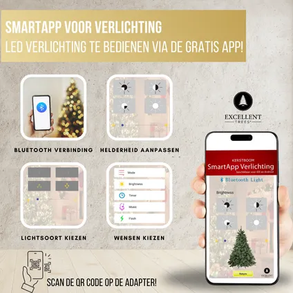 Excellent Trees® Elverum Sapin de Noël givré de 180 cm avec lumières et application mobile 6