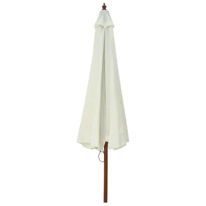 vidaXL Parasol avec mât en bois 330 cm Blanc sable 4