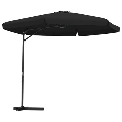 vidaXL Parasol d'extérieur avec mât en acier 300 cm Noir 3