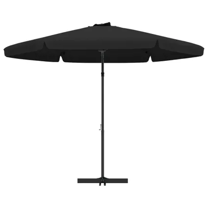vidaXL Parasol d'extérieur avec mât en acier 300 cm Noir 4