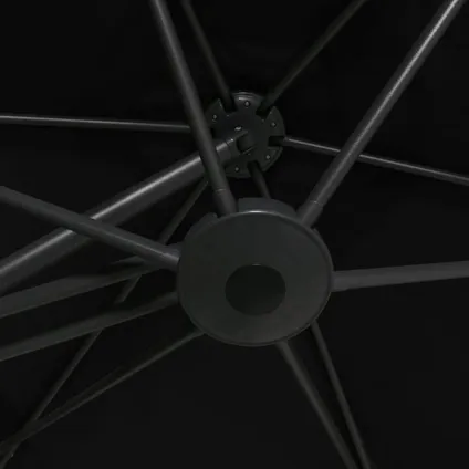 vidaXL Parasol d'extérieur avec mât en acier 300 cm Noir 7