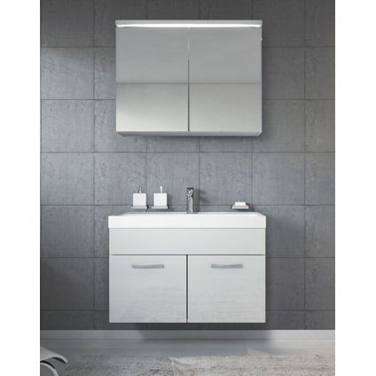 Meuble de salle de bain Paso 02 - Badplaats - 80 cm - Blanc brillant - Armoire