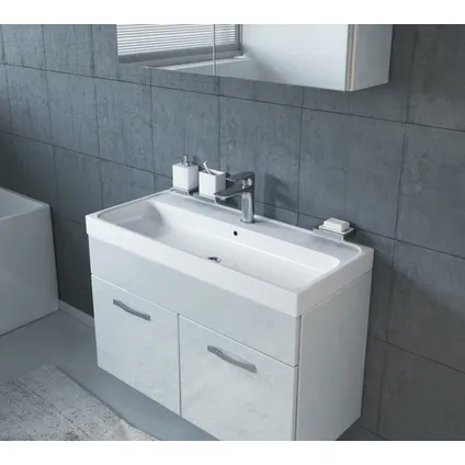 Meuble de salle de bain Paso 02 - Badplaats - 80 cm - Blanc brillant - Armoire 4