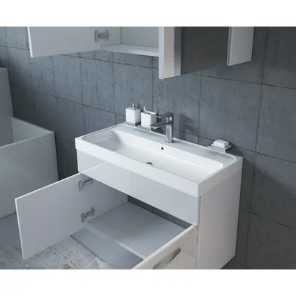 Meuble de salle de bain Paso 02 - Badplaats - 80 cm - Blanc brillant - Armoire 5